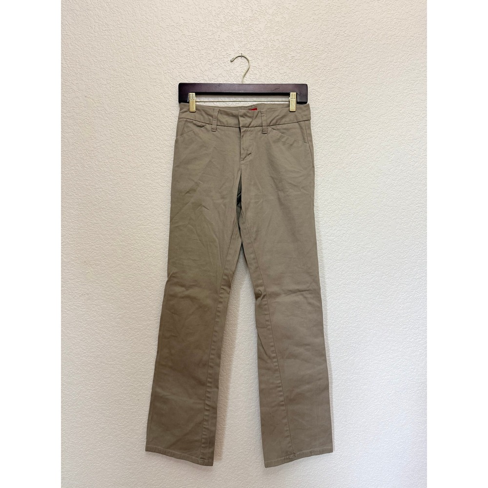 Dickies Low Rise Cotton Blend Slim Flare Work Pants, Size 3